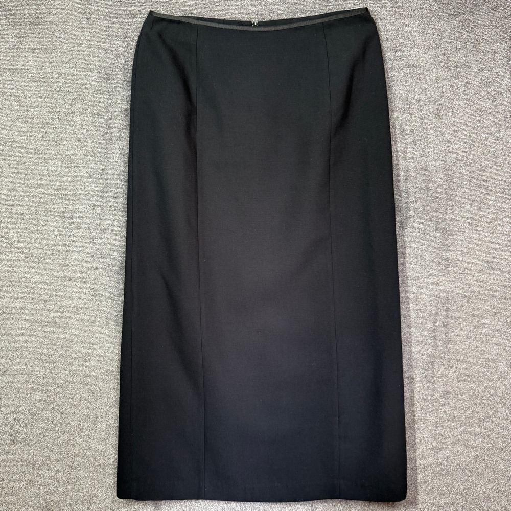 Gap Skirt Size 12 Black Maxi Column Rayon‎ Blend Lined Back Slit Minimalist